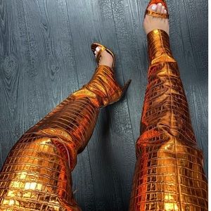 JenniferLe Metallic Amber Sandal Boot